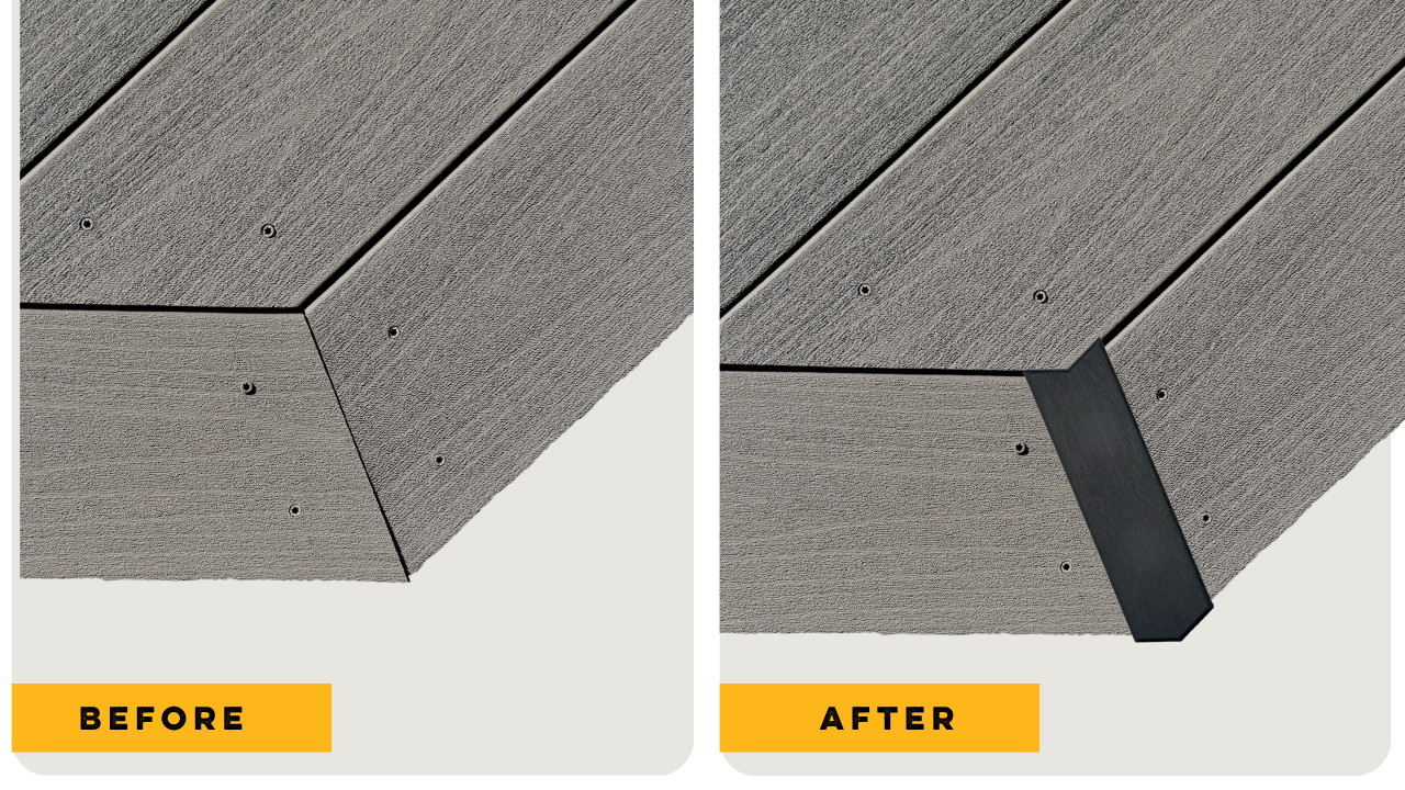 Mitered corner cut hidden with GAPCAP