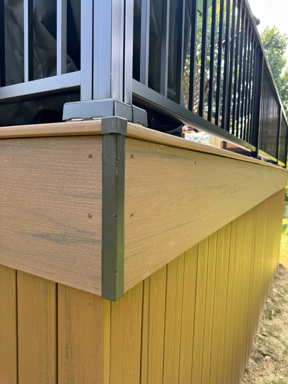 GAPCAP corner caps installed on a composite deck